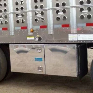 Storage Boxes Mounted to Frame of Livestock Trailer