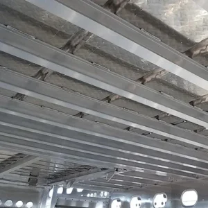 Bottom View (camera inside trailer, facing ceiling) of Merritt Livestock Trailer Ceiling