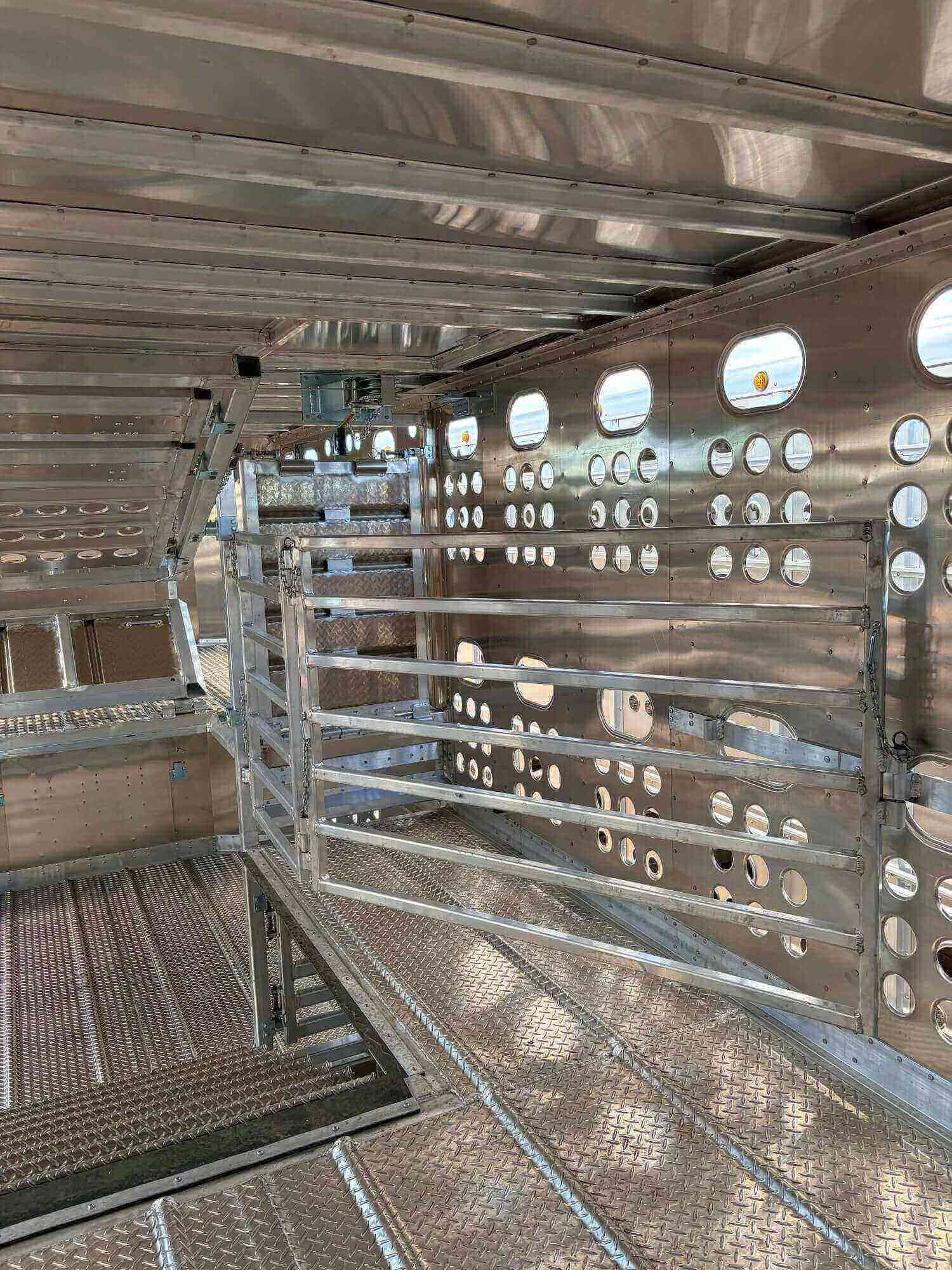 Gate for Funneling Livestock in and out of Trailer